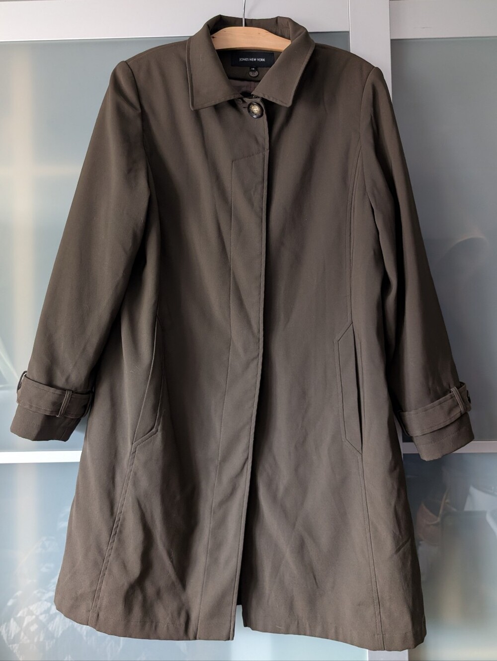 Jones New York Olive Green Trench Coat - 12